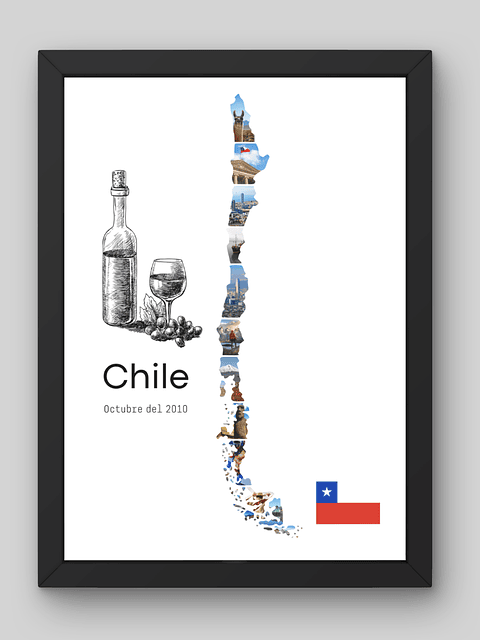 Cuadro Silueta Collage País Viajes