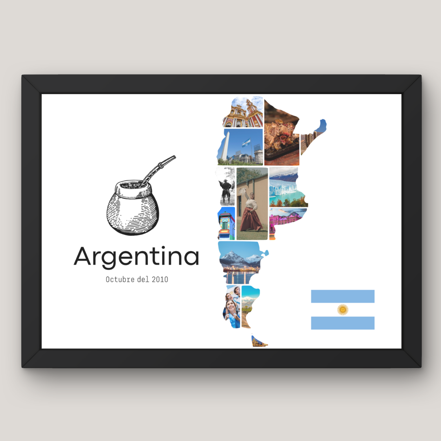 Cuadro Silueta Collage País Viajes 3