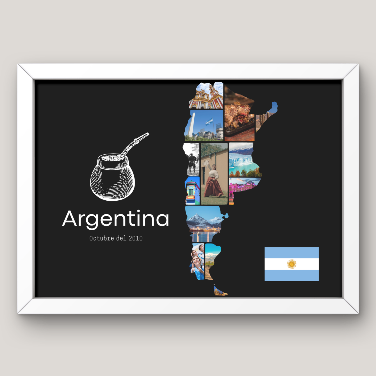 Cuadro Silueta Collage País Viajes 4