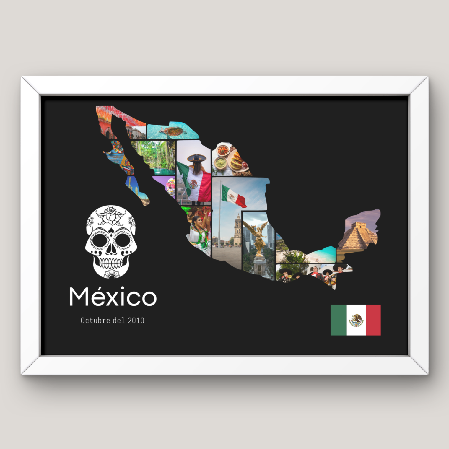 Cuadro Silueta Collage País Viajes 6