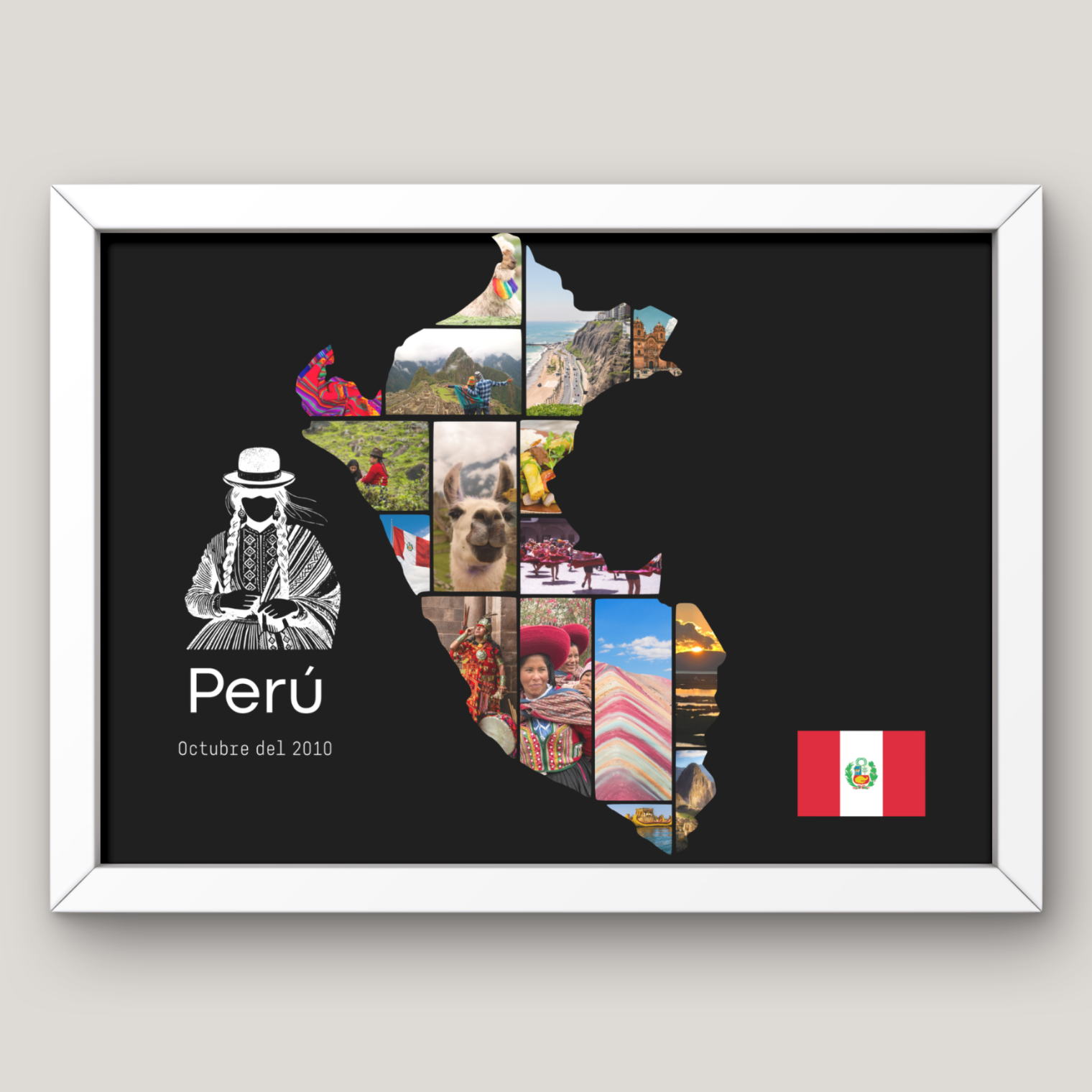 Cuadro Silueta Collage País Viajes 8