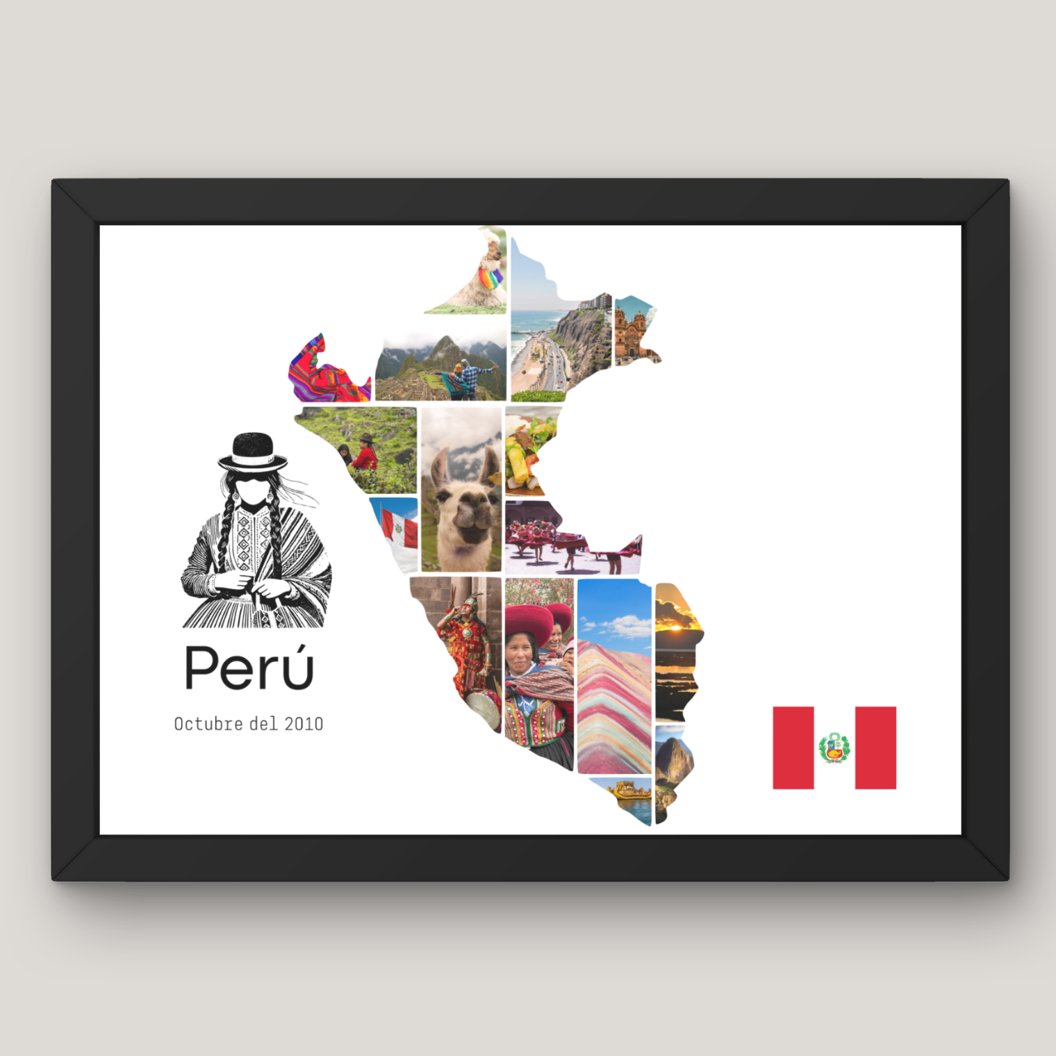 Cuadro Silueta Collage País Viajes 7