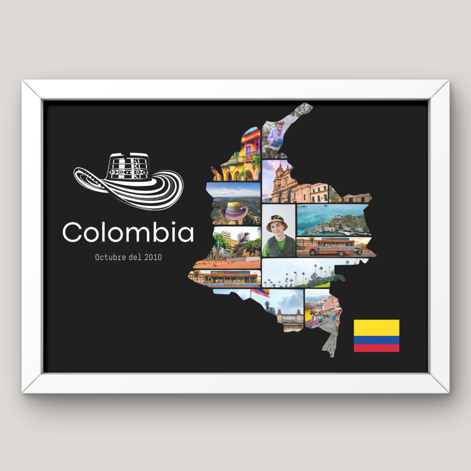 Cuadro Silueta Collage País Viajes 10