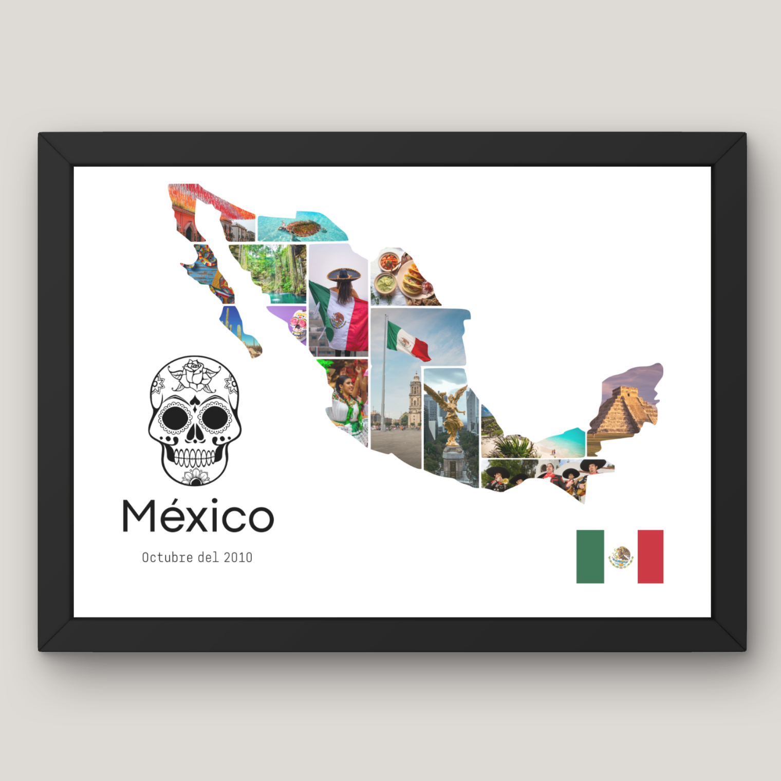 Cuadro Silueta Collage País Viajes 5