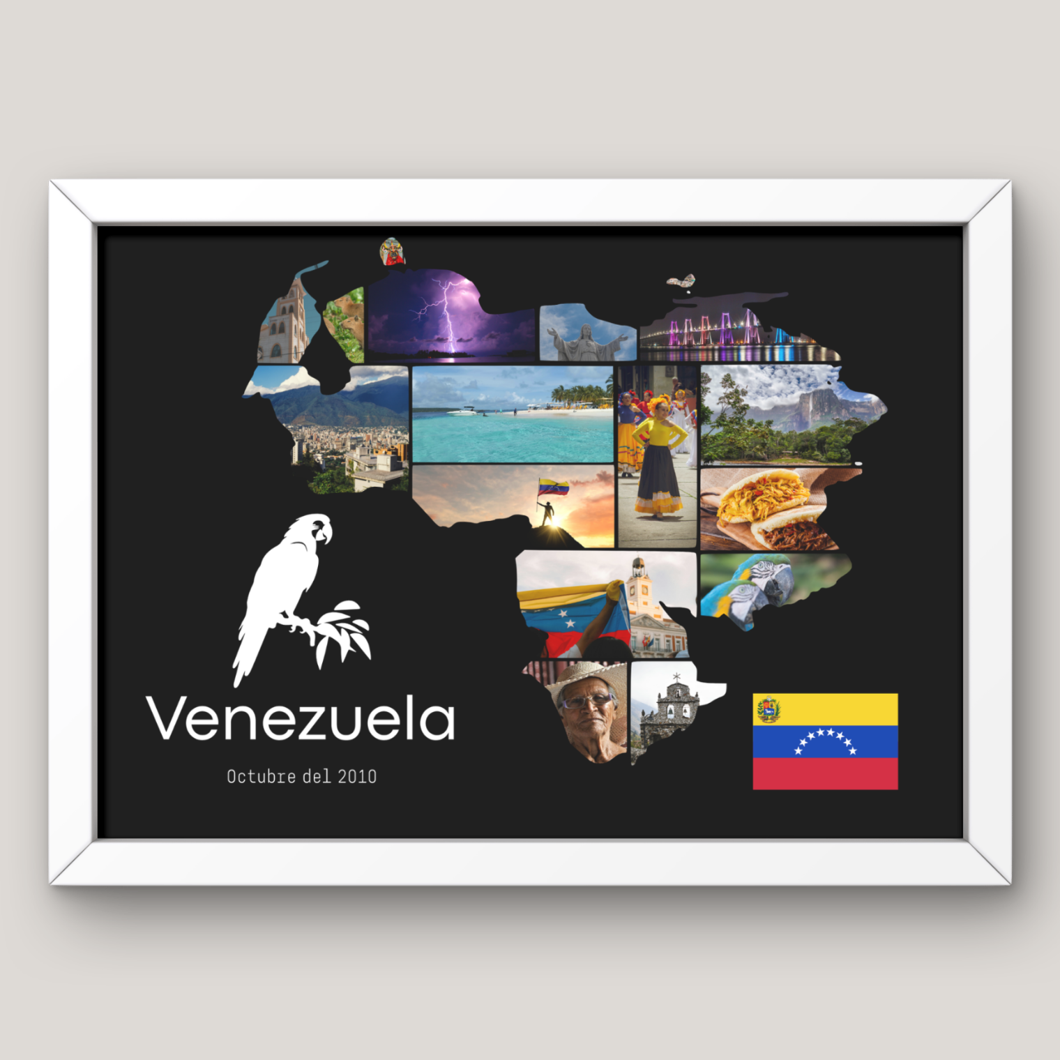 Cuadro Silueta Collage País Viajes 12