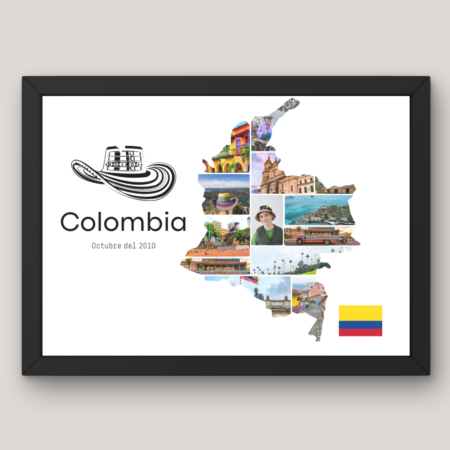 Cuadro Silueta Collage País Viajes 9