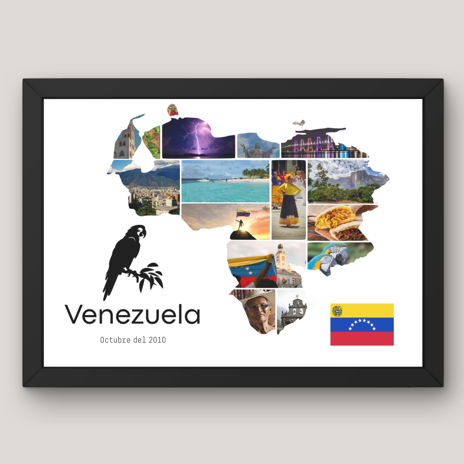 Cuadro Silueta Collage País Viajes 11