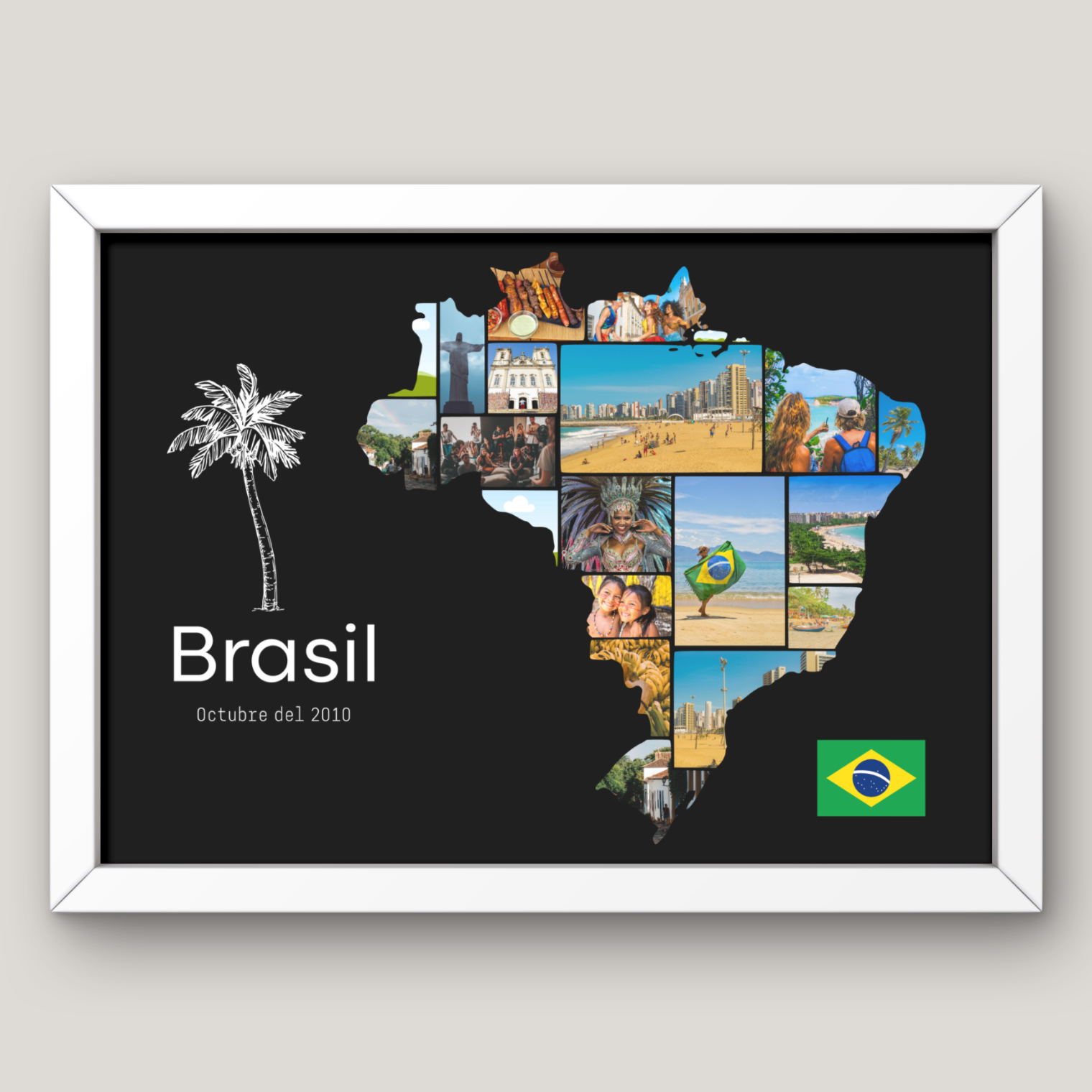 Cuadro Silueta Collage País Viajes 14