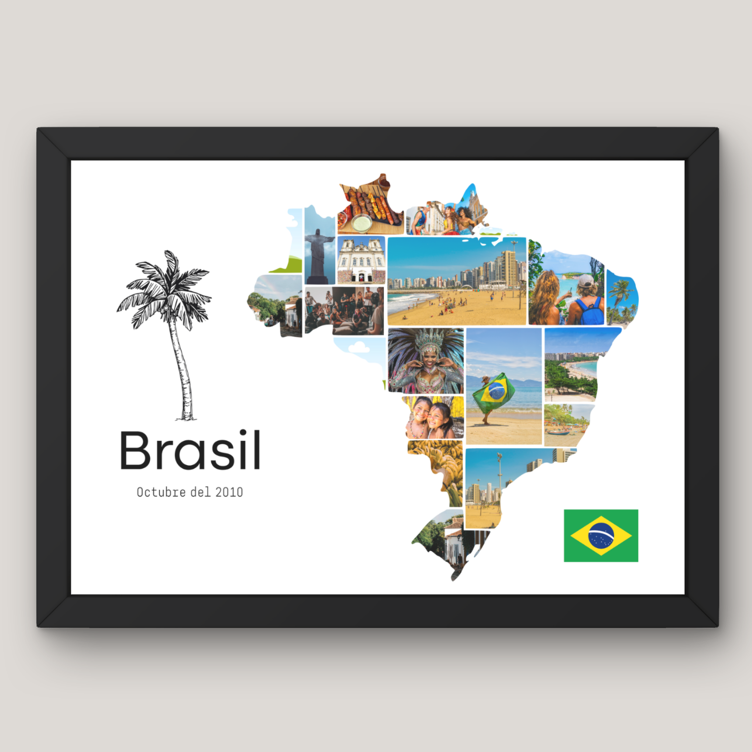 Cuadro Silueta Collage País Viajes 13