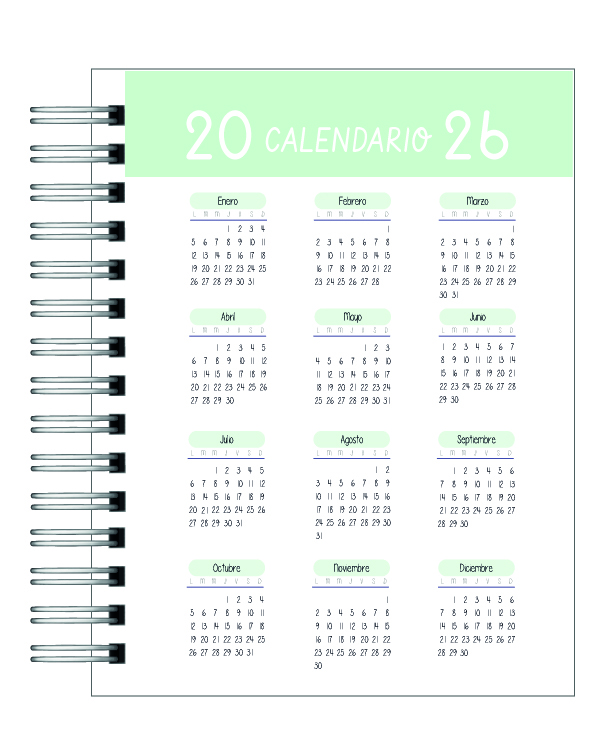 Planner Universitario Unisex Carreras Ingeniería  2026 4