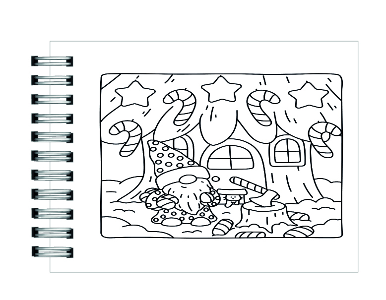 Libro para colorear Gnome Winterland: Cute & Cozy Christmas 2