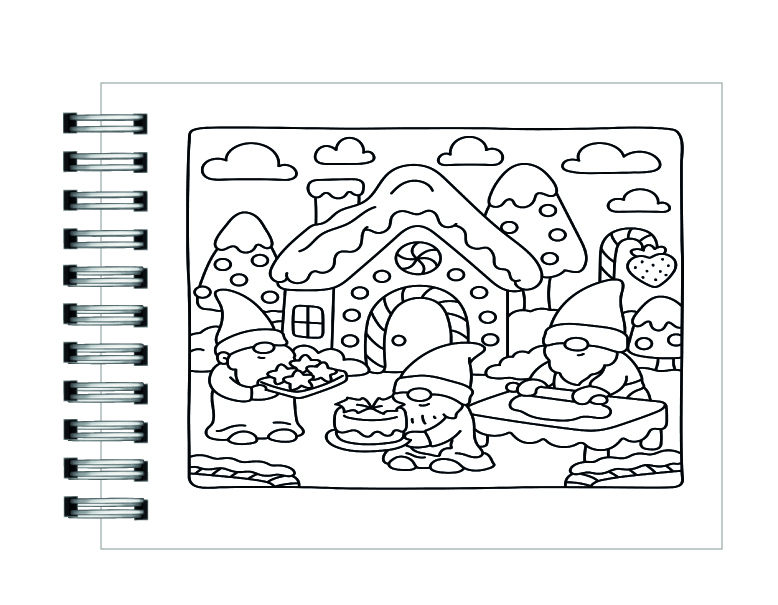 Libro para colorear Gnome Winterland: Cute & Cozy Christmas 4
