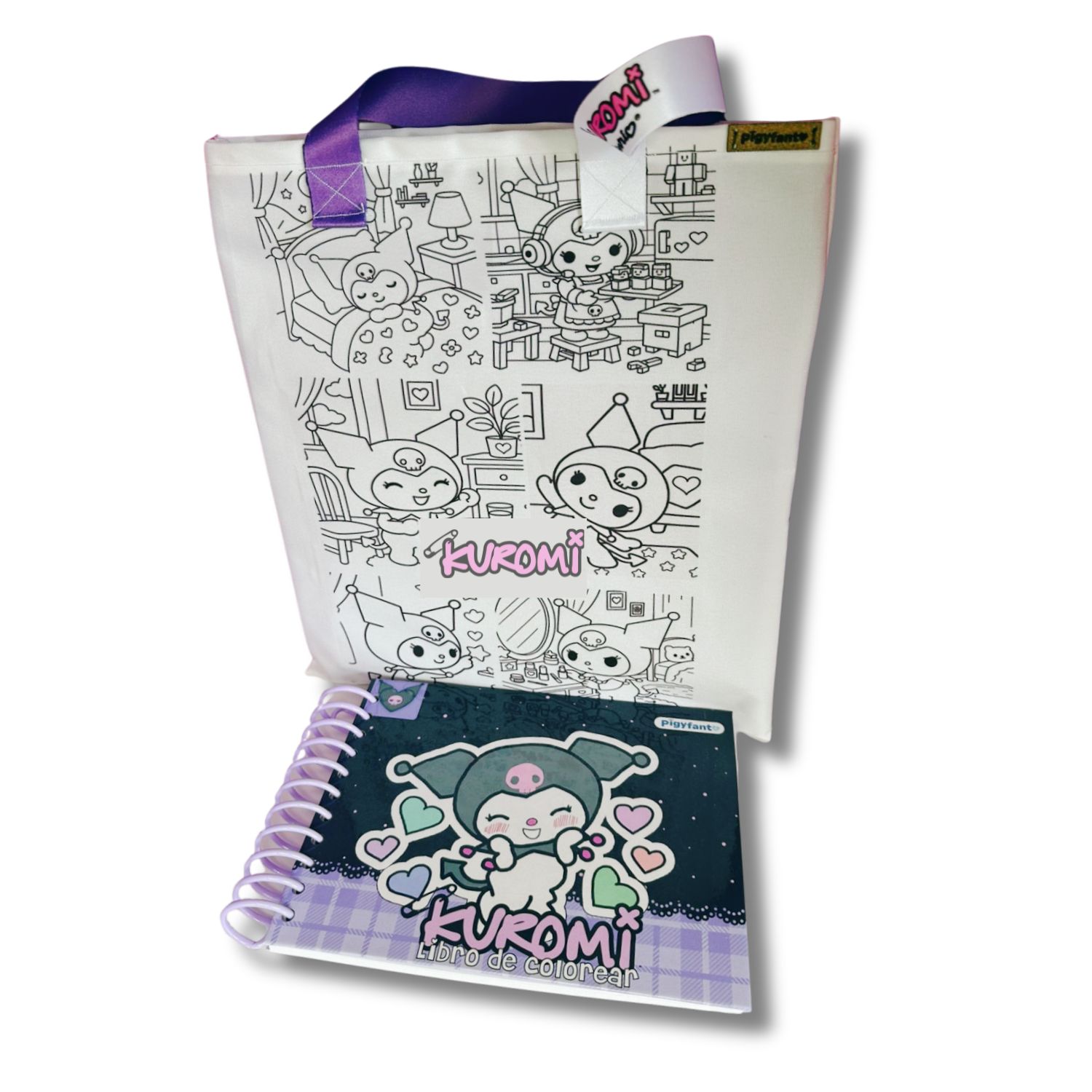 Pack Kuromi para Niñas – Libro para Colorear + Bolsa para Pintar  1
