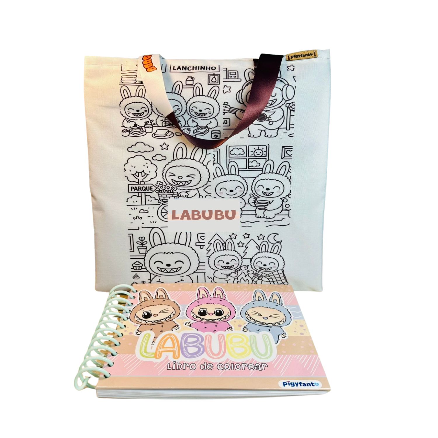 Pack Labubu para Niños – Libro para Colorear + Bolsa para Pintar 1
