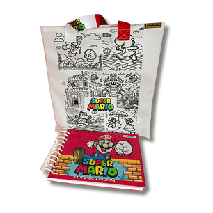 Pack Super Mario Bros para Niños – Libro para Colorear + Bolsa para Pintar