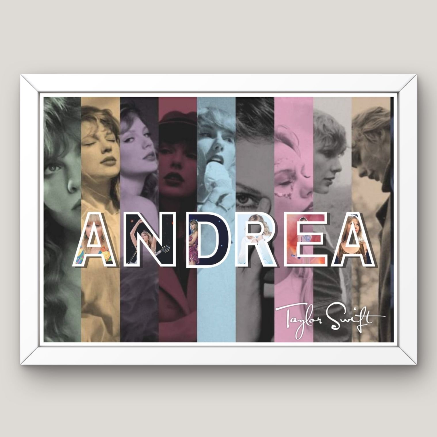 Cuadro  Tu nombre + Tu Artista Favorito  7