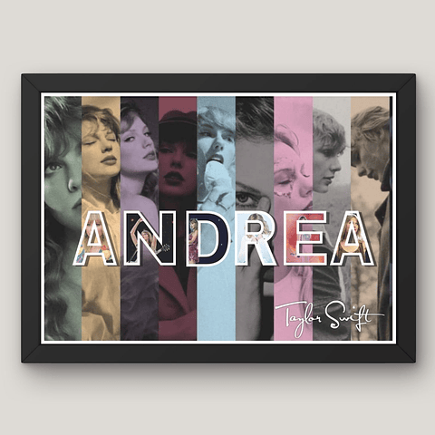 Cuadro  Tu nombre + Tu Artista Favorito 