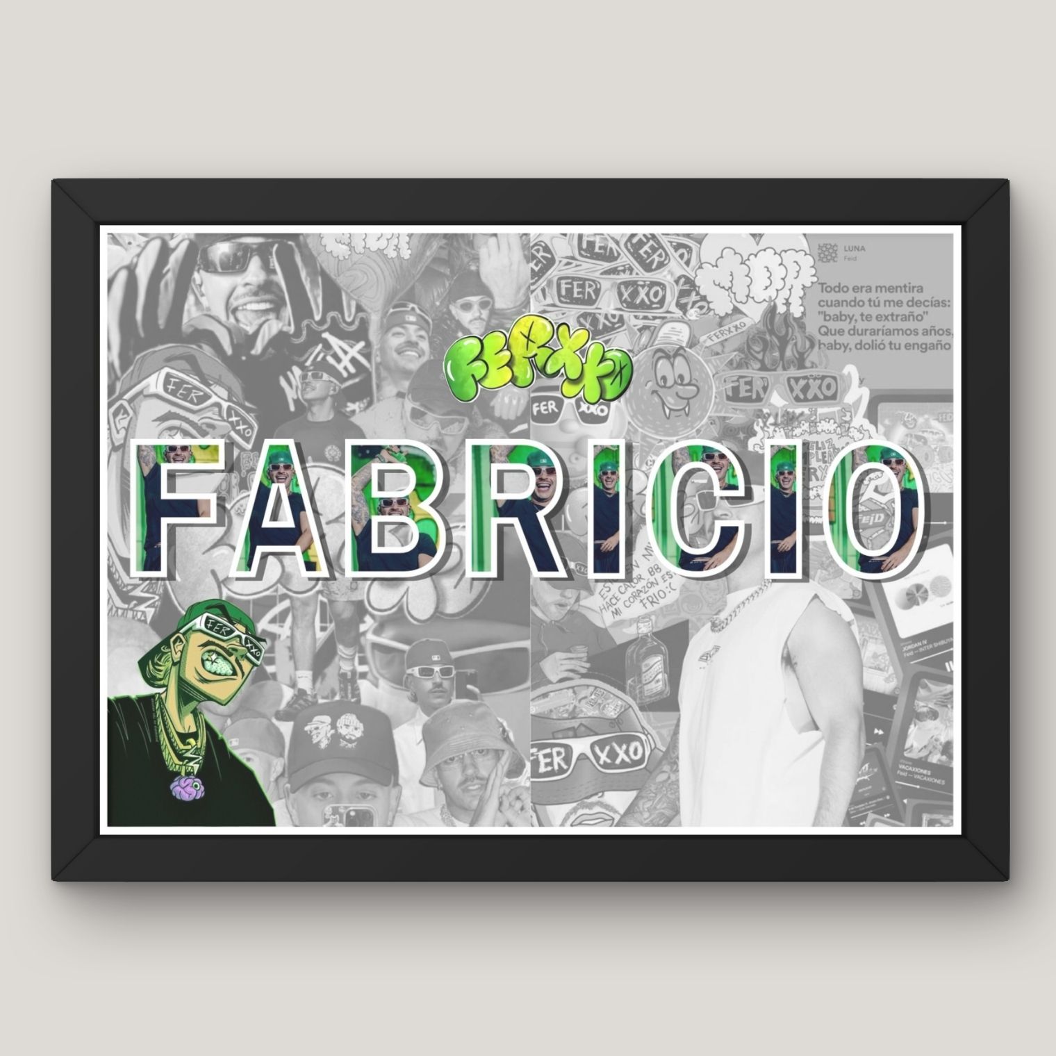 Cuadro  Tu nombre + Tu Artista Favorito  3