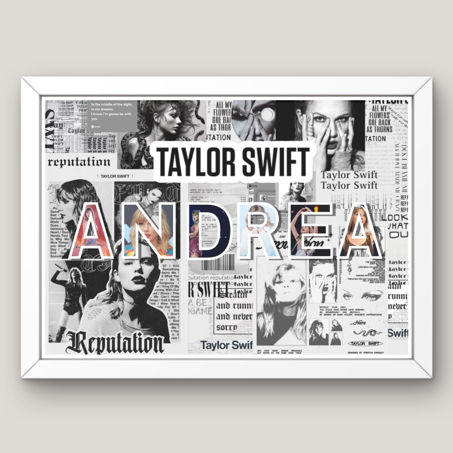 Cuadro  Tu nombre + Tu Artista Favorito  8