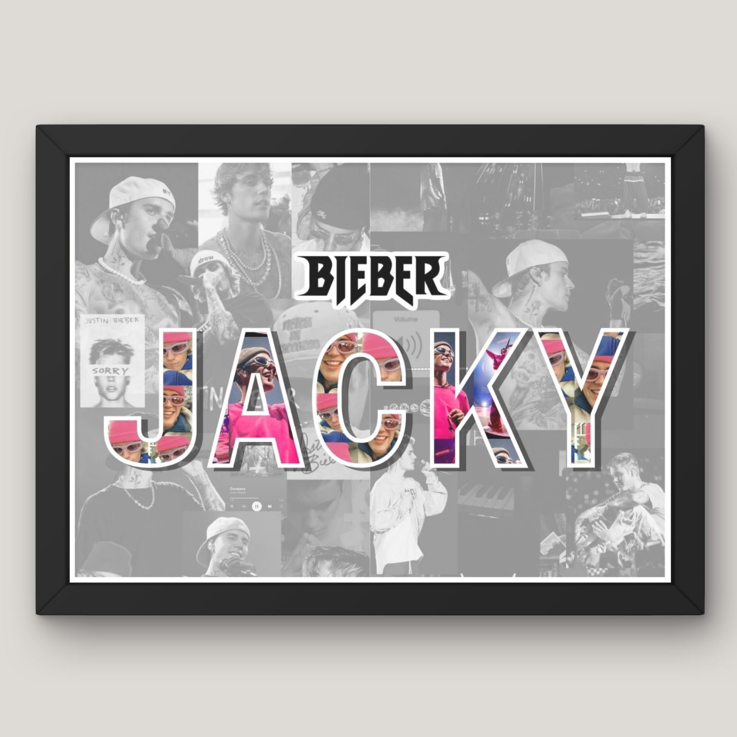 Cuadro  Tu nombre + Tu Artista Favorito  6