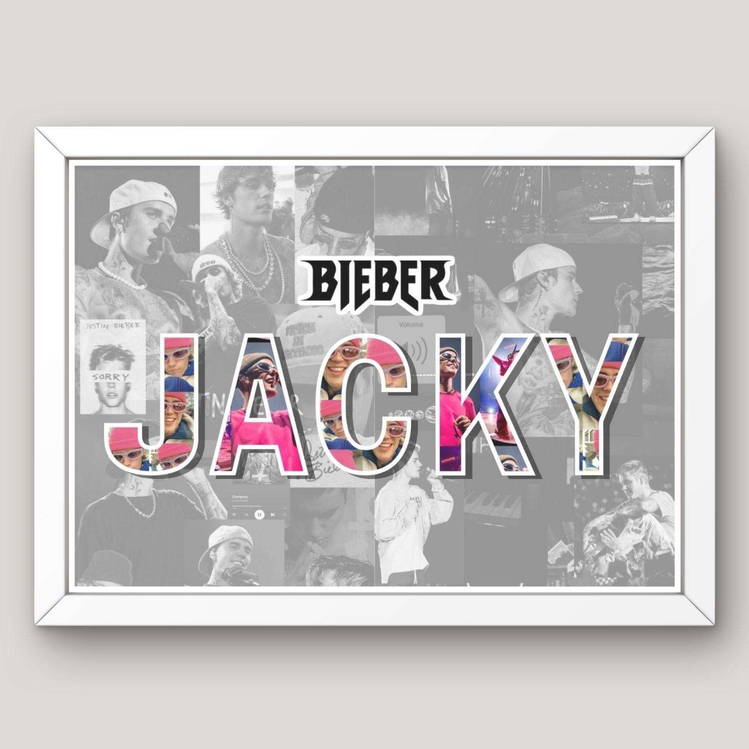 Cuadro  Tu nombre + Tu Artista Favorito  12