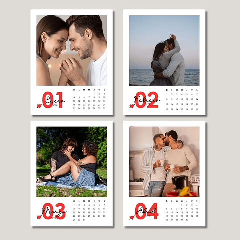 Calendario Magnético Personalizado para Parejas