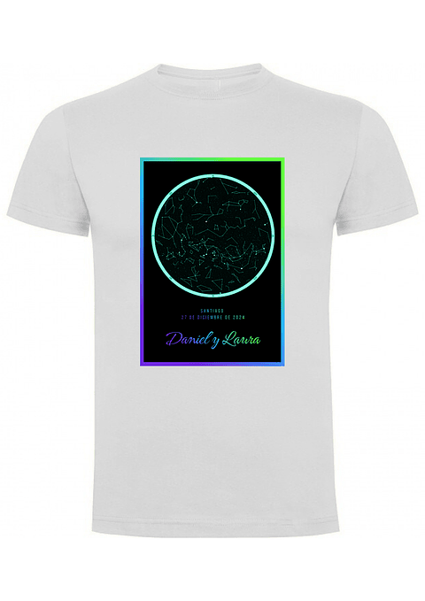 Polera Personalizada para Enamorados con Mapa Estelar