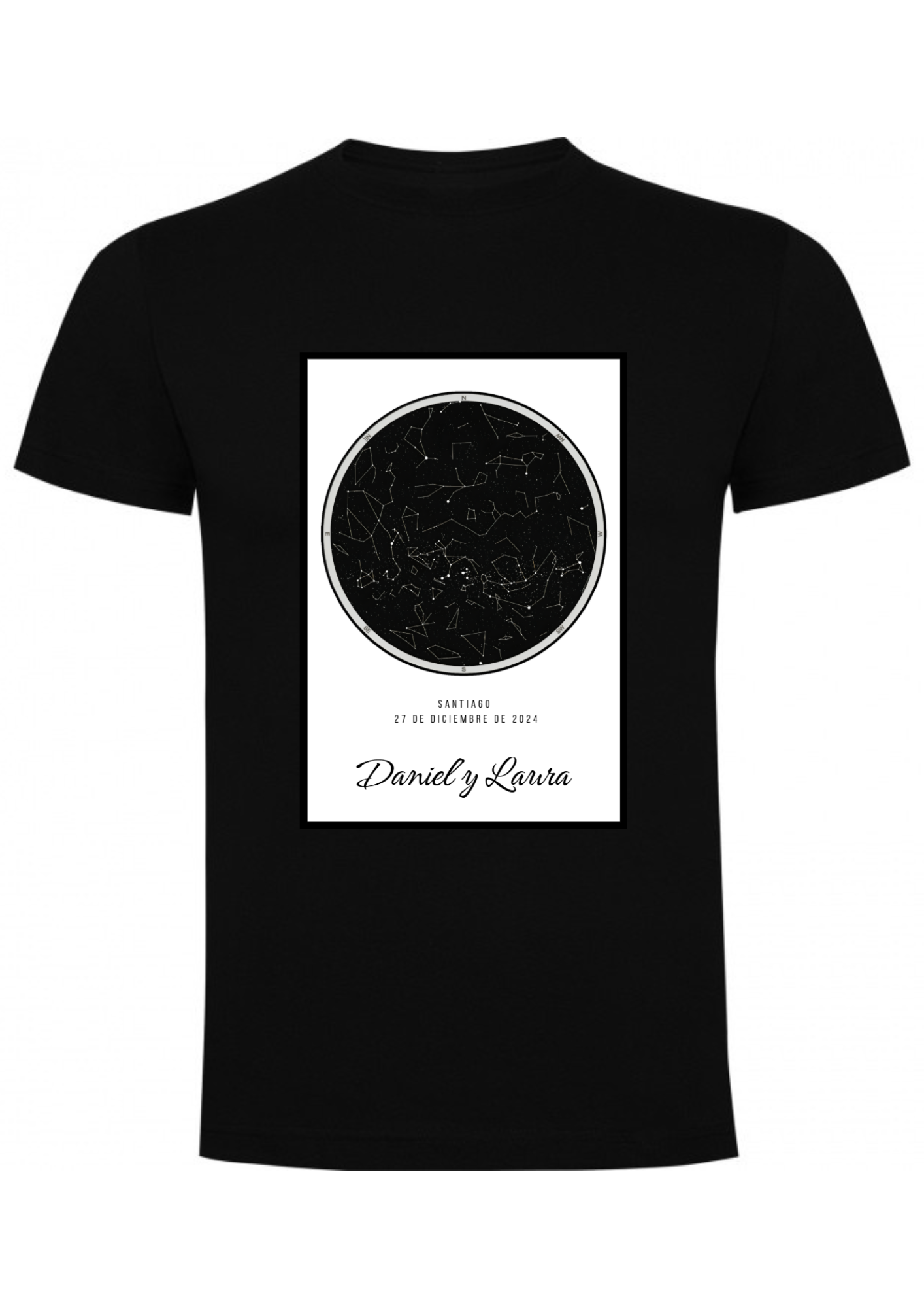 Polera Personalizada para Enamorados con Mapa Estelar 3