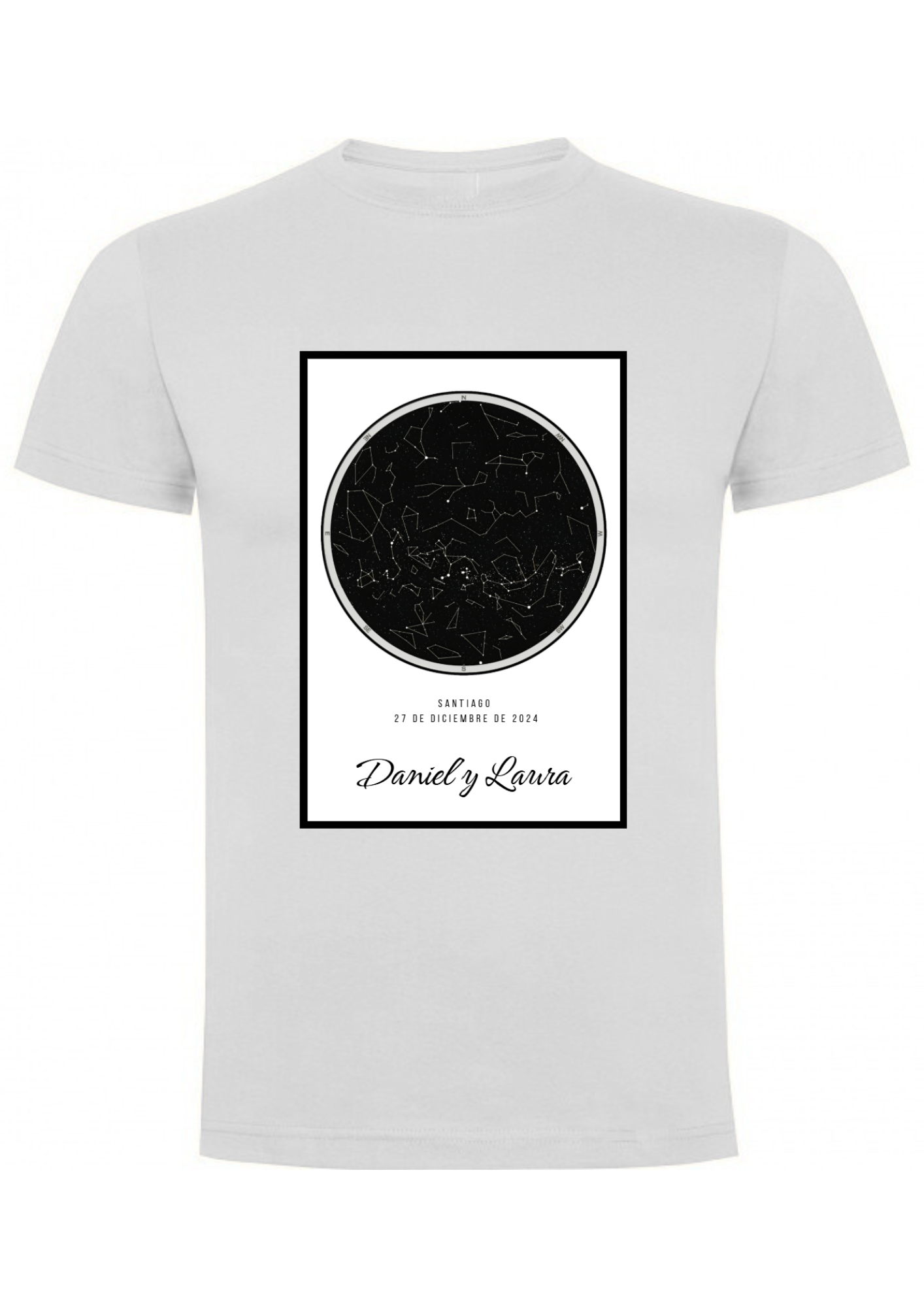 Polera Personalizada para Enamorados con Mapa Estelar 4