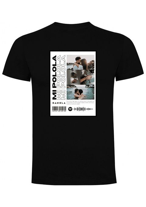 Polera Personalizada para Enamorados con Canción de Spotify