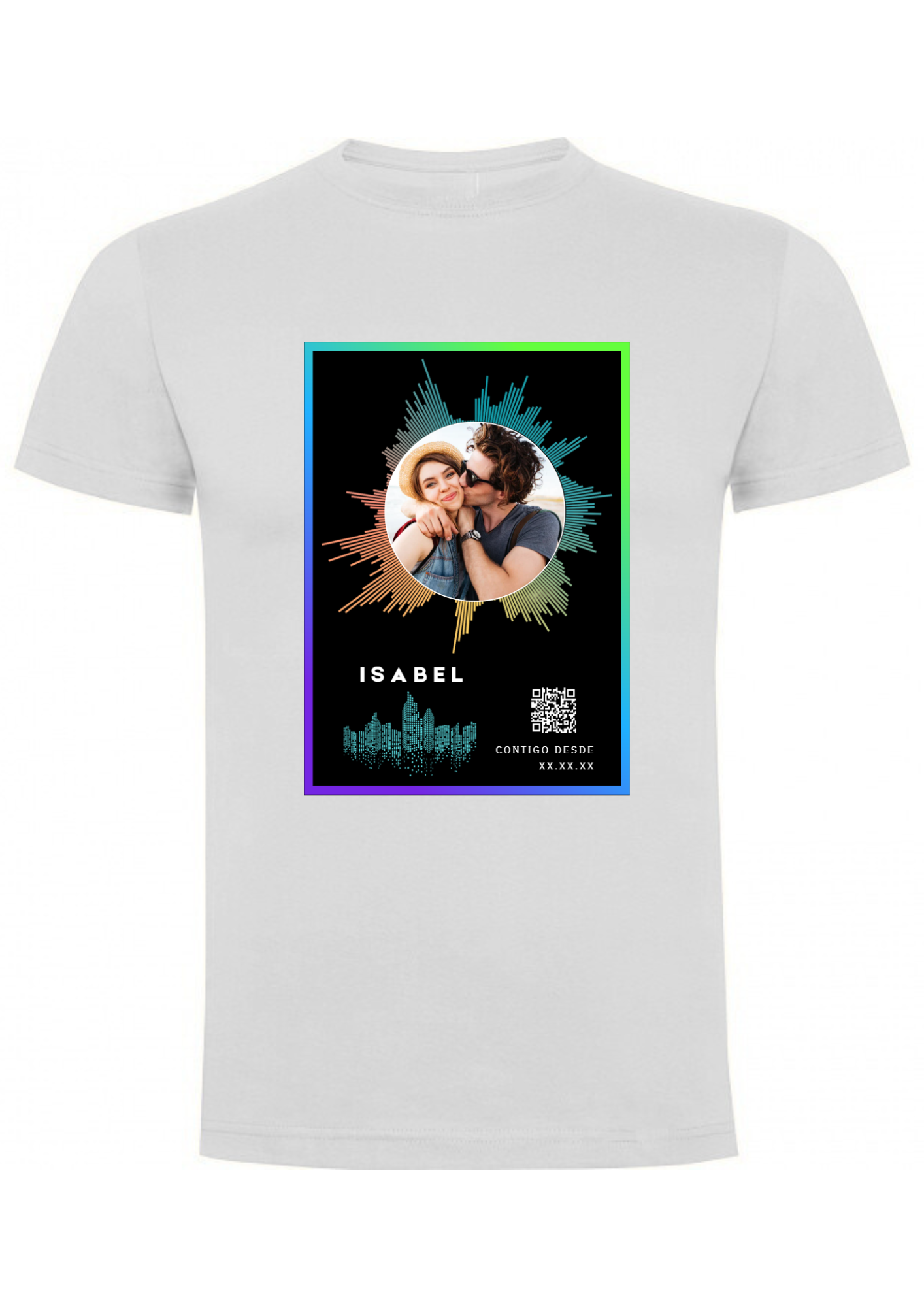 Polera Personalizada para Enamorados con Audio Escaneable 1