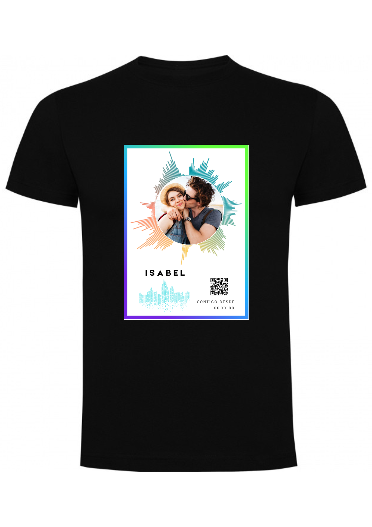 Polera Personalizada para Enamorados con Audio Escaneable 3