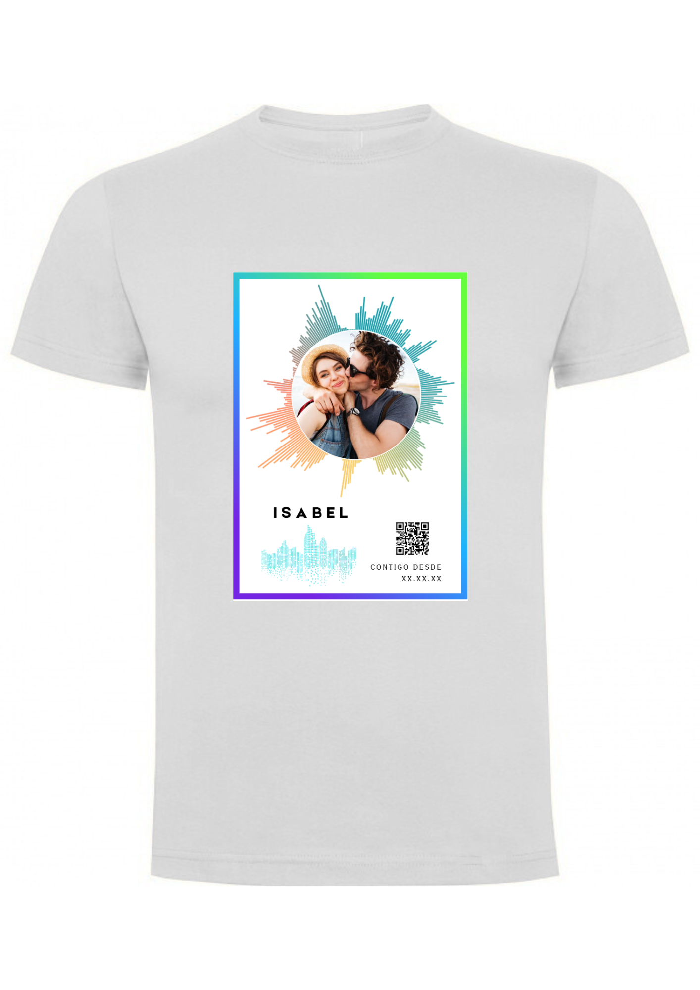 Polera Personalizada para Enamorados con Audio Escaneable 4