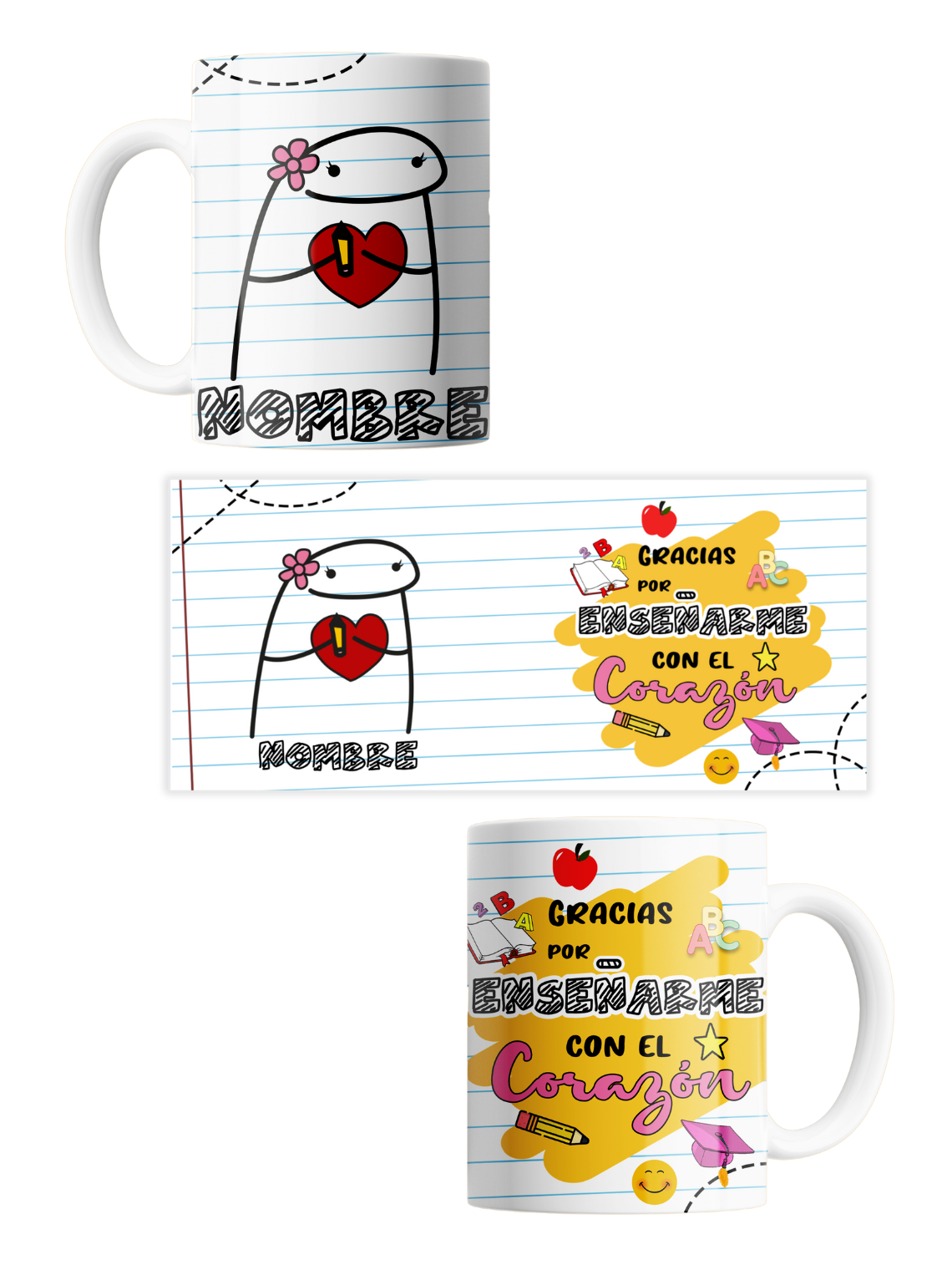 Tazas Flork Edición Profesores con Nombre Personalizado 10