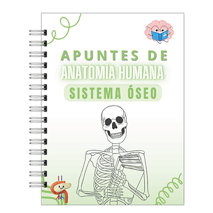 Libreta de Apuntes de Anatomía Humana Sistema Óseo