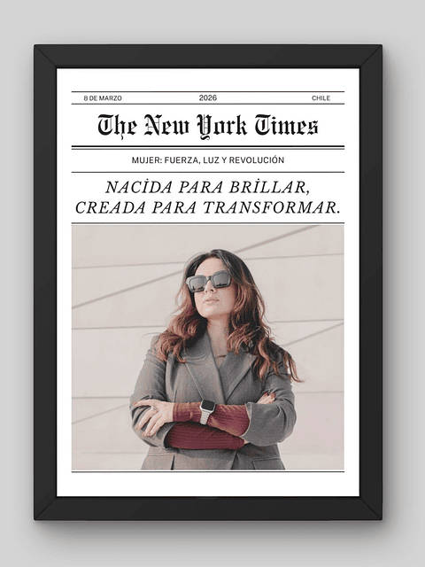 Cuadro Edición Día de la Mujer – Diseño Tipo Portada de Periódico