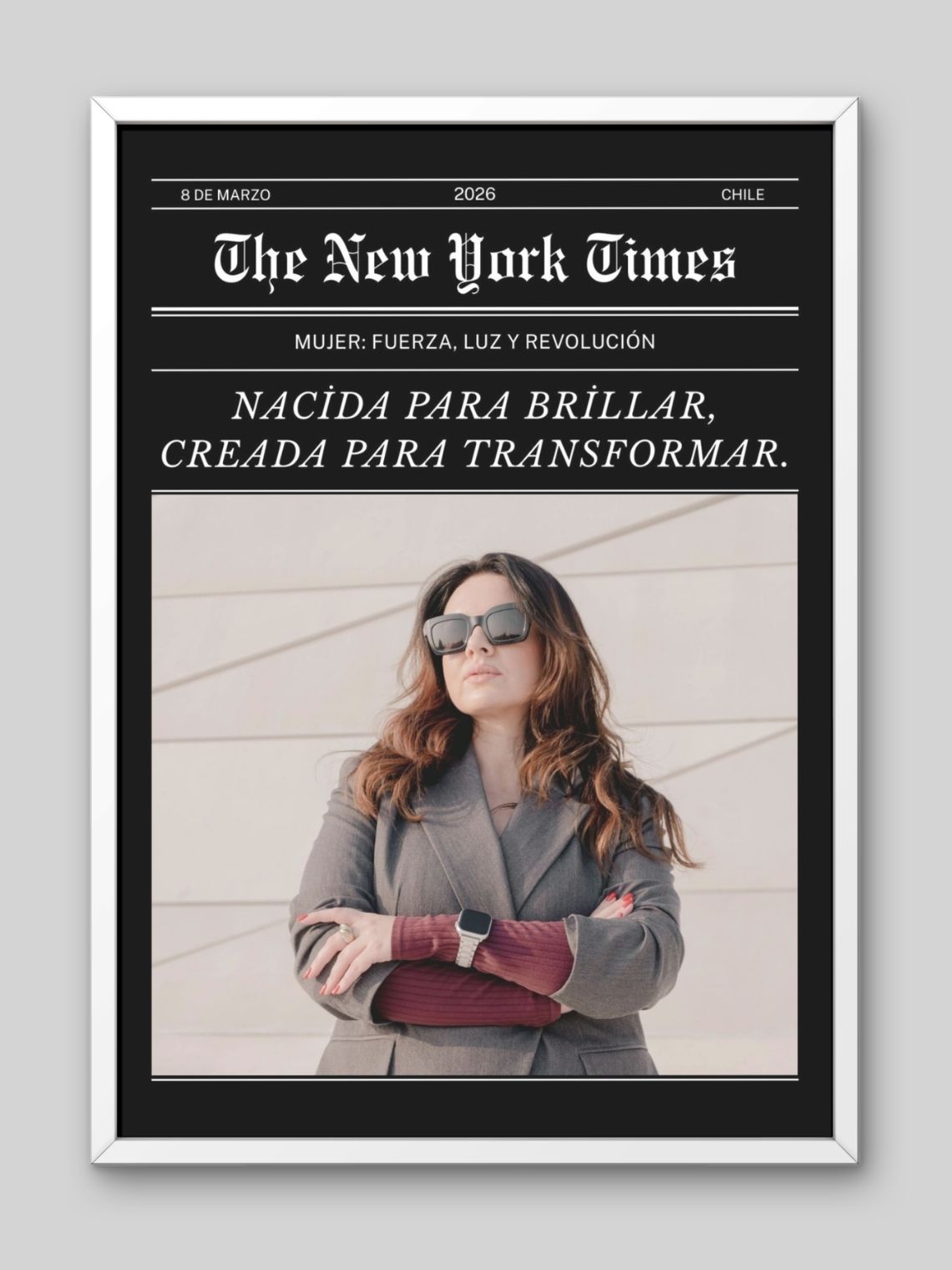 Cuadro Edición Día de la Mujer – Diseño Tipo Portada de Periódico 2