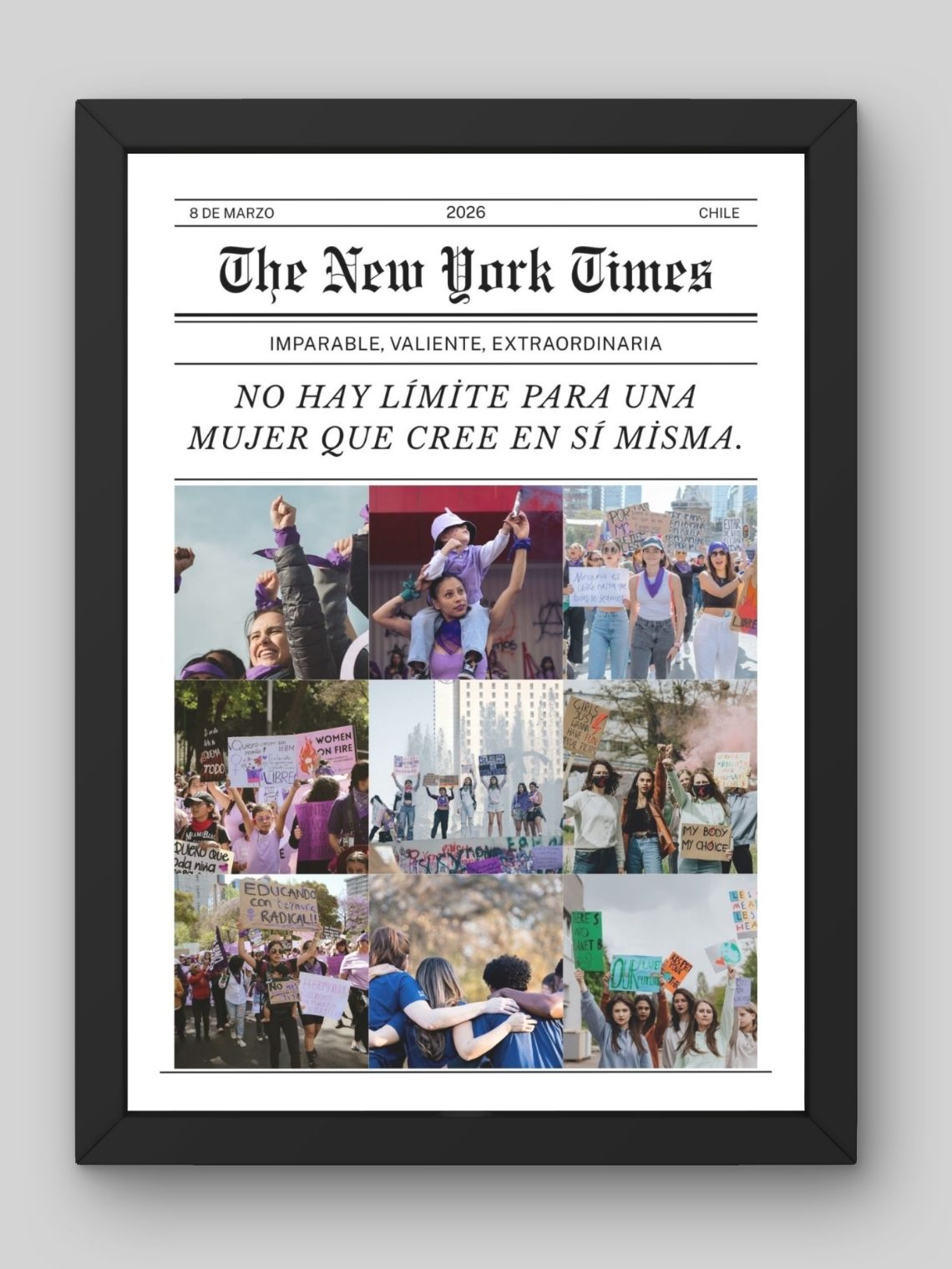 Cuadro Edición Día de la Mujer – Diseño Tipo Portada de Periódico 3