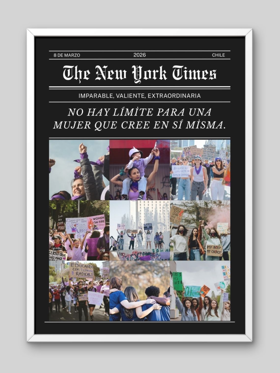 Cuadro Edición Día de la Mujer – Diseño Tipo Portada de Periódico 4