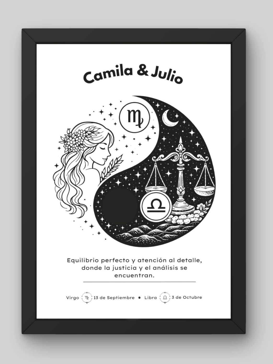Cuadro Zodiaco Yin Yang Personalizado: Equilibrio y Conexión Cósmica ✨ 3