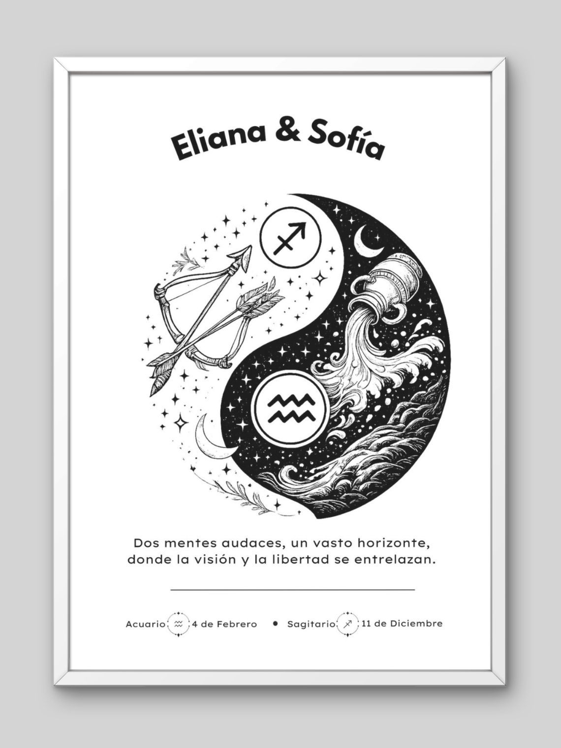 Cuadro Zodiaco Yin Yang Personalizado: Equilibrio y Conexión Cósmica ✨ 4