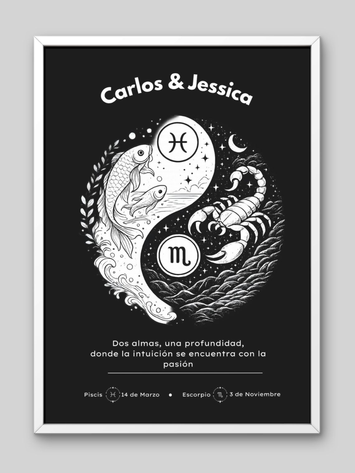Cuadro Zodiaco Yin Yang Personalizado: Equilibrio y Conexión Cósmica ✨ 2