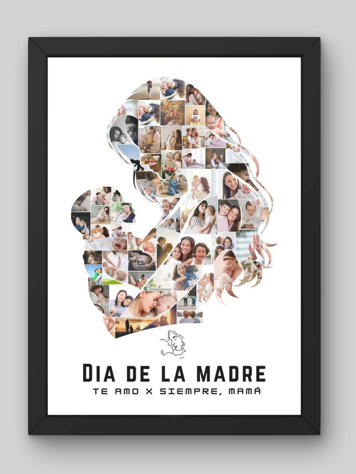 Cuadro Silueta Madre e Hijo: Un Homenaje al Amor Incondicional 1