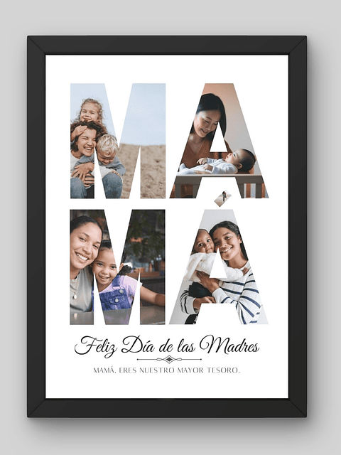 Cuadro Letras "MAMÁ" Personalizado: Un Collage de Amor Incondicional