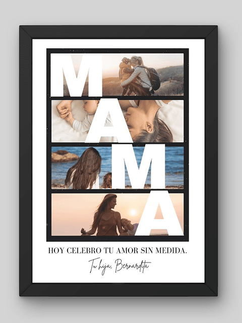 Cuadro Letras "MAMÁ" Personalizado: Un Collage de tus Mejores Recuerdos