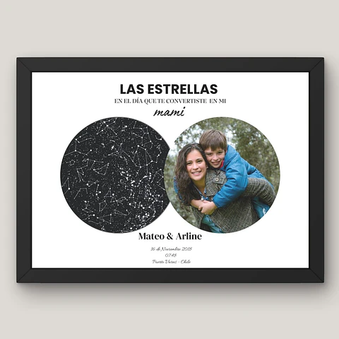 Cuadro "Cielo de Momentos con Mamá": Tu Historia Bajo las Estrellas 🌌