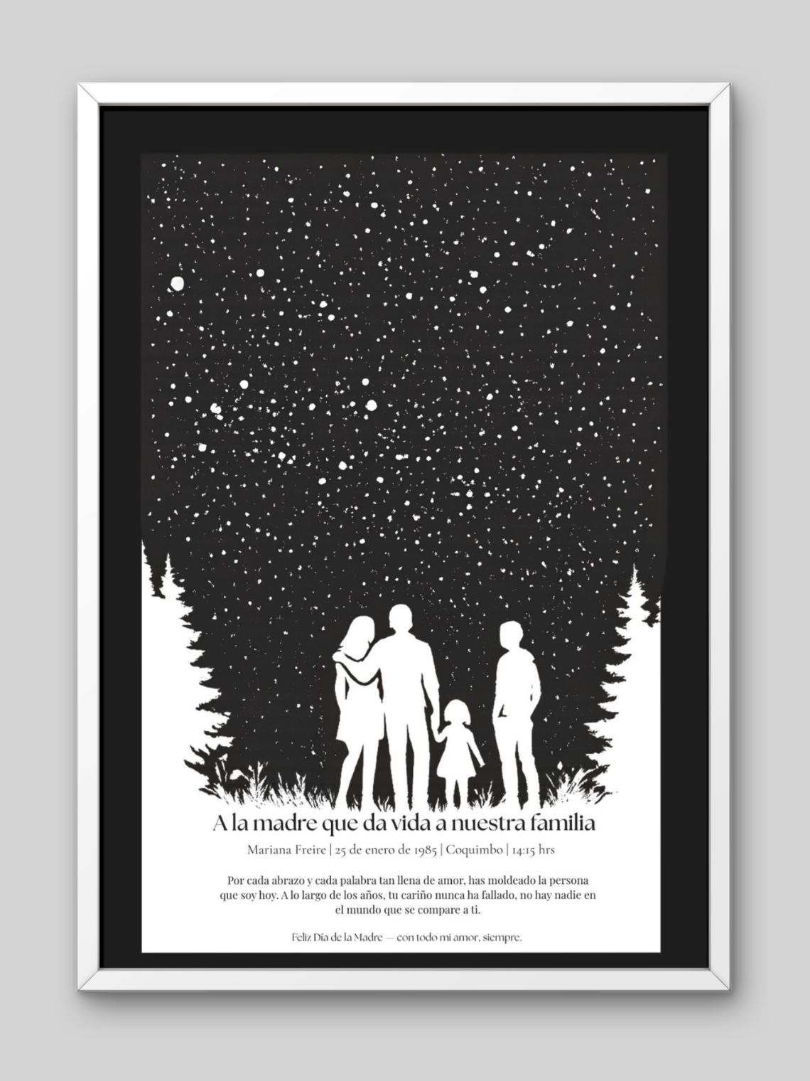✨ Cuadro Familia bajo las Estrellas: Un Regalo Eterno 🌌 2