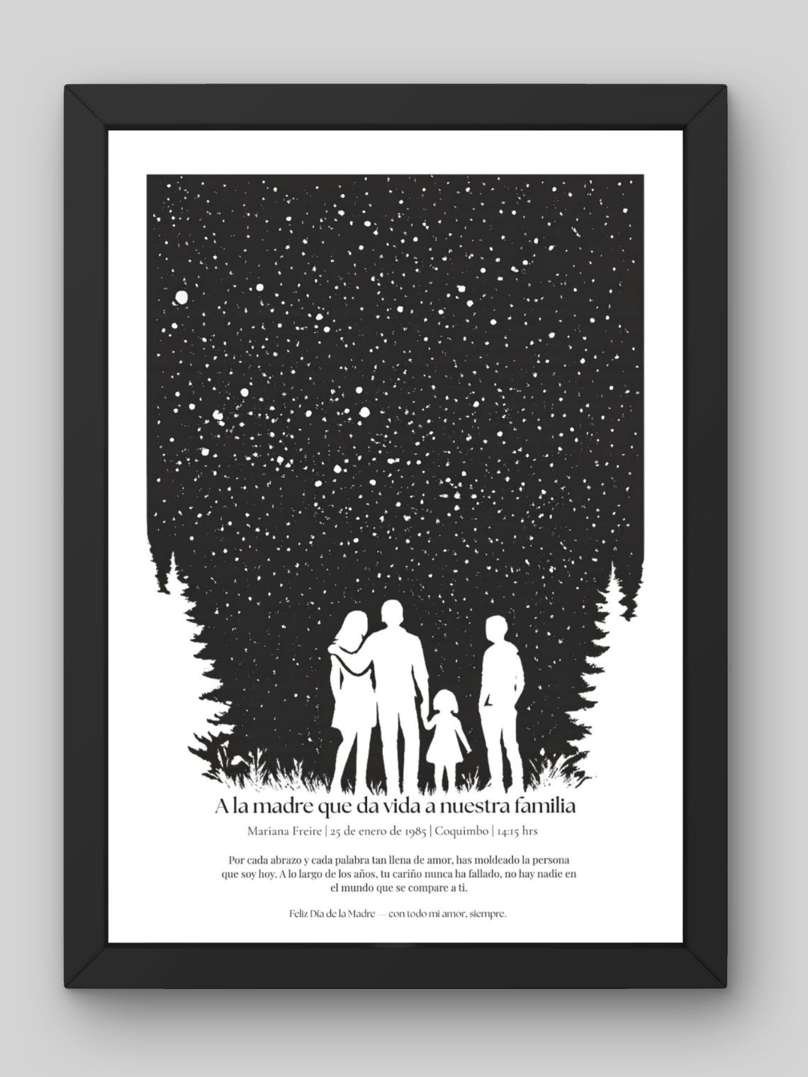 ✨ Cuadro Familia bajo las Estrellas: Un Regalo Eterno 🌌 1