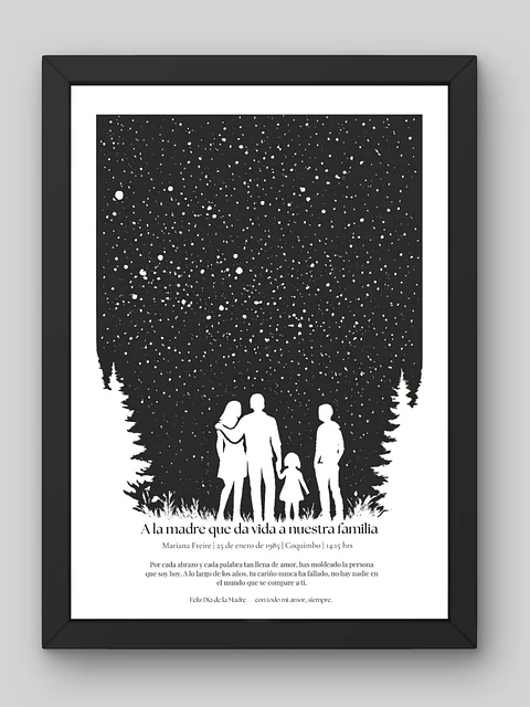 ✨ Cuadro Familia bajo las Estrellas: Un Regalo Eterno 🌌