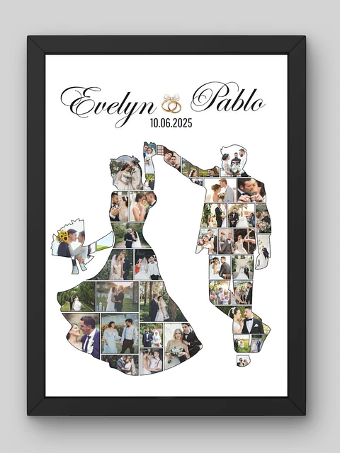 ✨ Cuadro Mosaico "Nuestro Primer Baile": La Magia de nuestra Boda en una Silueta 💃🕺💖